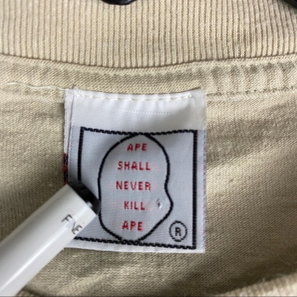 Bape Ape Shall Never Kill Ape Shirt Vintage - Picture 5 of 8